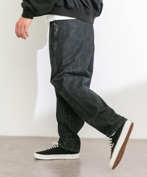 BELPER ベルパー サイド リボン デニム ジーンズ 黒 M TO R ジーンズ デニム デニムパンツ 「Lee x BELPER M」PAINT