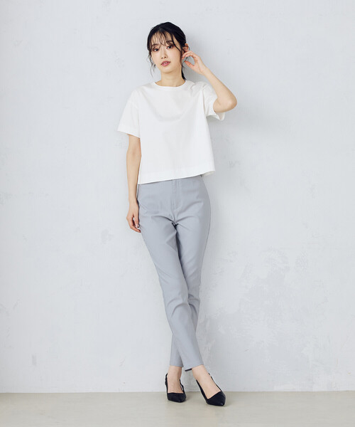 COMME CA ISM（コムサイズム）の「【美しいベーシックパンツ】サマーハイテンションパンツ（その他パンツ・レディース・グレイッシュベージュ/ネイビー/ブラック/サックスブルー・SMALL/MEDIUM/LARGE/X-LARGE/XX-LARGE/X-SMALL/XX-SMALL）」の6枚目の写真