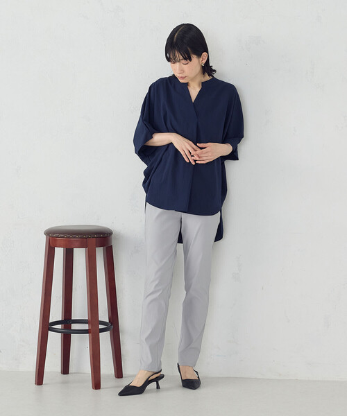 COMME CA ISM（コムサイズム）の「【美しいベーシックパンツ】サマーハイテンションパンツ（その他パンツ・レディース・グレイッシュベージュ/ネイビー/ブラック/サックスブルー・SMALL/MEDIUM/LARGE/X-LARGE/XX-LARGE/X-SMALL/XX-SMALL）」の8枚目の写真