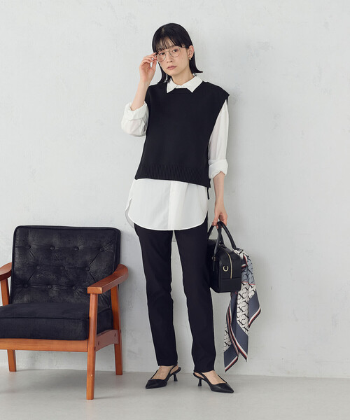 COMME CA ISM（コムサイズム）の「【美しいベーシックパンツ】サマーハイテンションパンツ（その他パンツ・レディース・グレイッシュベージュ/ネイビー/ブラック/サックスブルー・SMALL/MEDIUM/LARGE/X-LARGE/XX-LARGE/X-SMALL/XX-SMALL）」の16枚目の写真