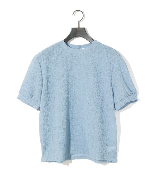 MIDIUMISOLID / ミディウミソリッド MIDIUMISOLID for Ladies シアークルーネックパフスリーブプルオーバー セール】MIDIUMISOLID for Ladies シアークルーネック