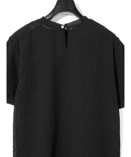 MIDIUMISOLID(ミディウミソリッド)の「MIDIUMISOLID for Ladies シアークルーネックパフスリーブプルオーバー(Tシャツ/カットソー・レディース・ライトブルー/ブラック/アイボリー・FREE)」の18枚目の写真
