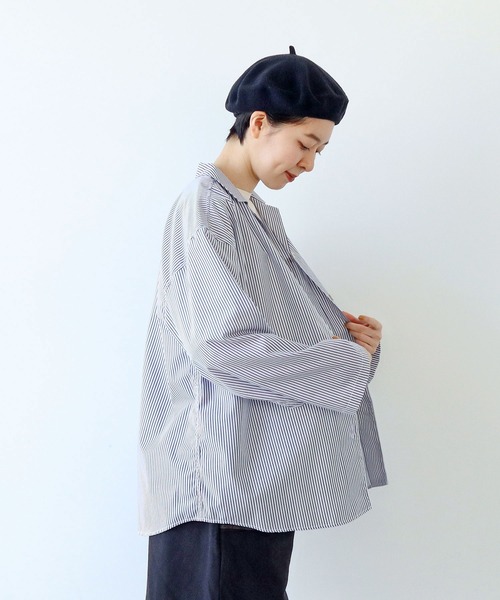 PAR ICI（パーリッシィ）の「無地/ストライプ マリンオーバーシャツ（シャツ/ブラウス・レディース・ネイビー/ホワイト×ブルー/ネイビー×ホワイト・FREE）」の8枚目の写真