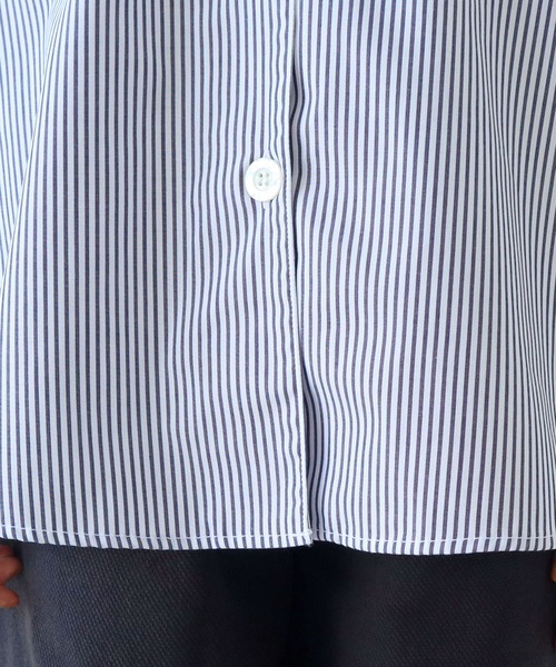PAR ICI（パーリッシィ）の「無地/ストライプ マリンオーバーシャツ（シャツ/ブラウス・レディース・ネイビー/ホワイト×ブルー/ネイビー×ホワイト・FREE）」の4枚目の写真