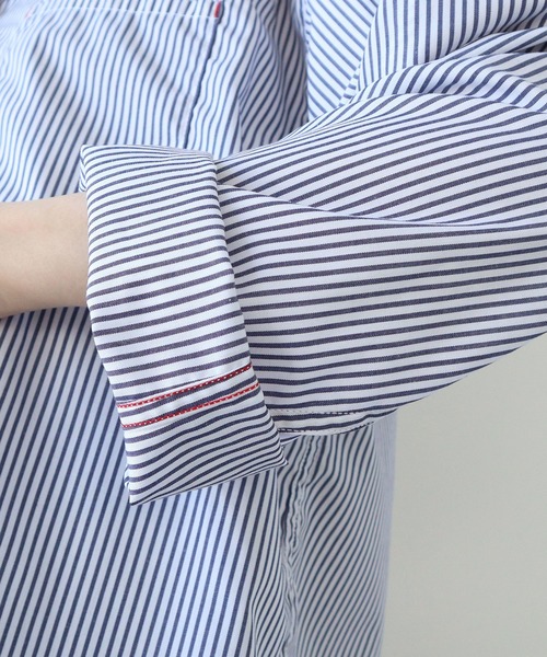 PAR ICI（パーリッシィ）の「無地/ストライプ マリンオーバーシャツ（シャツ/ブラウス・レディース・ネイビー/ホワイト×ブルー/ネイビー×ホワイト・FREE）」の12枚目の写真