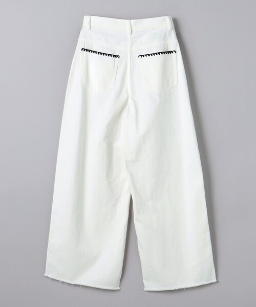 ユナイテッドアローズ　エンブロイダリーニットパンツ　ホワイト UNITED ARROWS ニット セーター クロッシー エンブロイダリー