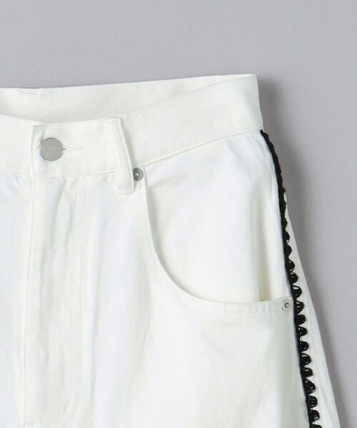 ユナイテッドアローズ　エンブロイダリーニットパンツ　ホワイト UNITED ARROWS ニット セーター クロッシー エンブロイダリー
