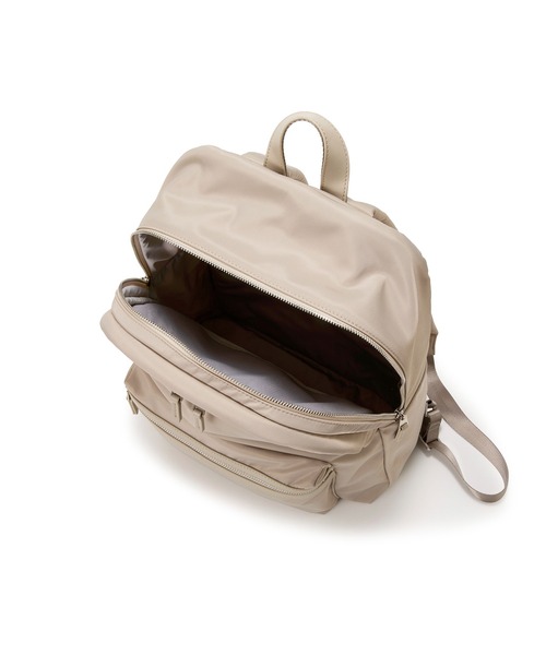 Breath TOPKAPI(ブレストプカピ)の「【Breath TOPKAPI】防水ナイロン レザーコンビ PC対応 リュック バックパック(バックパック/リュック・レディース・ライトベージュ/ブラック・FREE)」の5枚目の写真