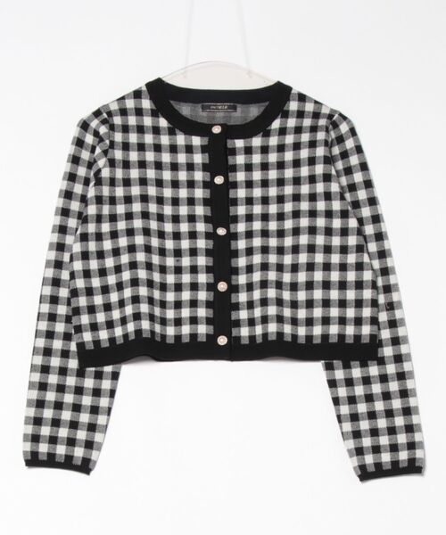 SWINGLE(スウィングル)の「配色ギンガムチェックニットカーディガン(カーディガン/ボレロ・レディース・ブラック系その他5/レッド系その他5・FREE)」の9枚目の写真