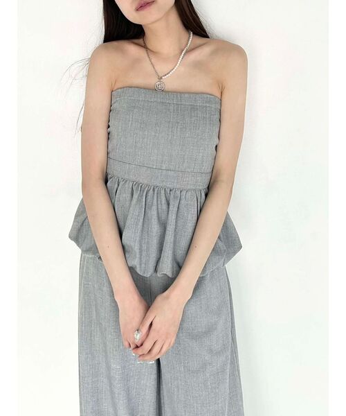 CALNAMUR（カルナムール）の「BALLOON BARE TOPS/バルーンベアトップス【セットアップ着用可】（チューブトップ・レディース・グレー/ネイビー/その他1・FREE）」の9枚目の写真