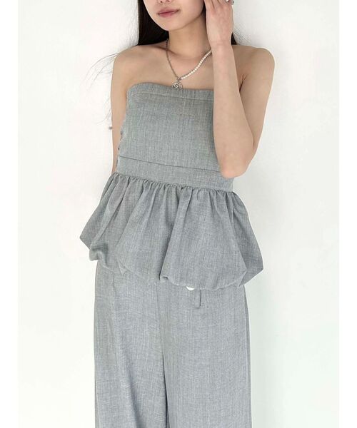 CALNAMUR（カルナムール）の「BALLOON BARE TOPS/バルーンベアトップス【セットアップ着用可】（チューブトップ・レディース・グレー/ネイビー/その他1・FREE）」の10枚目の写真