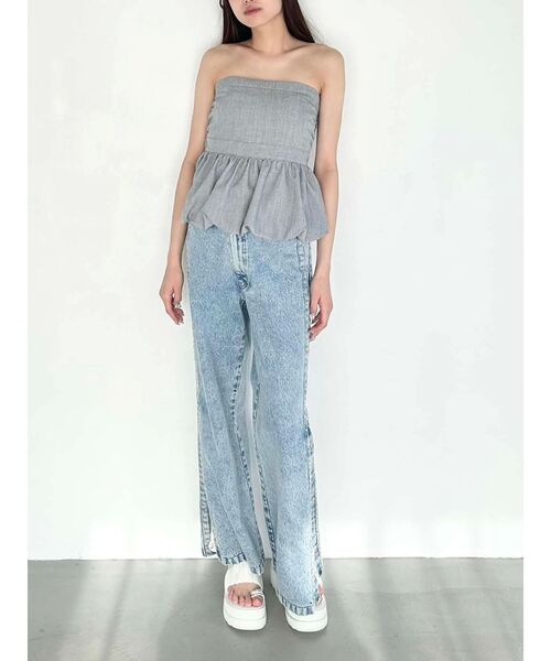 CALNAMUR（カルナムール）の「BALLOON BARE TOPS/バルーンベアトップス【セットアップ着用可】（チューブトップ・レディース・グレー/ネイビー/その他1・FREE）」の19枚目の写真