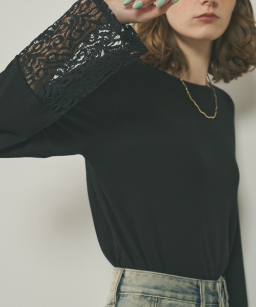 袖口レースカットTOPS（Tシャツ/カットソー）｜Unitage