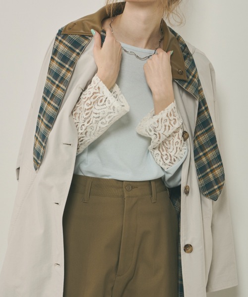 新品　lululogette 定価¥2万2000円　コンパクトコットン袖レース セール】袖口レースカットTOPS（Tシャツ/カットソー）｜Unitage