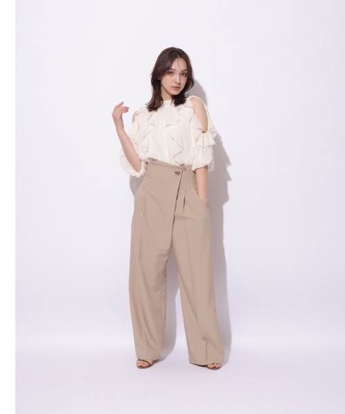 Rirandture(リランドチュール)の「ハイウエストラップパンツ(その他パンツ・レディース・ブラック/チャコールグレー/キャメル/モカ/オフホワイト/ピンク系その他・1/2/0)」の10枚目の写真