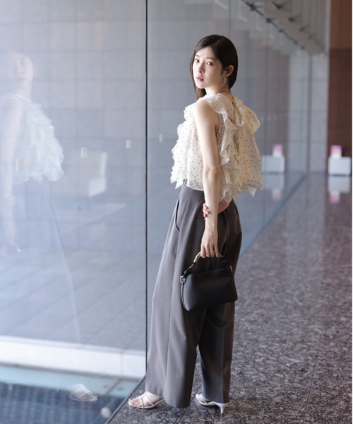 Rirandture / ハイウエストラップパンツ/ポリエステル/BRW/無地/85170350// ハイウエストラップパンツ（その他パンツ）｜Rirandture（リランド