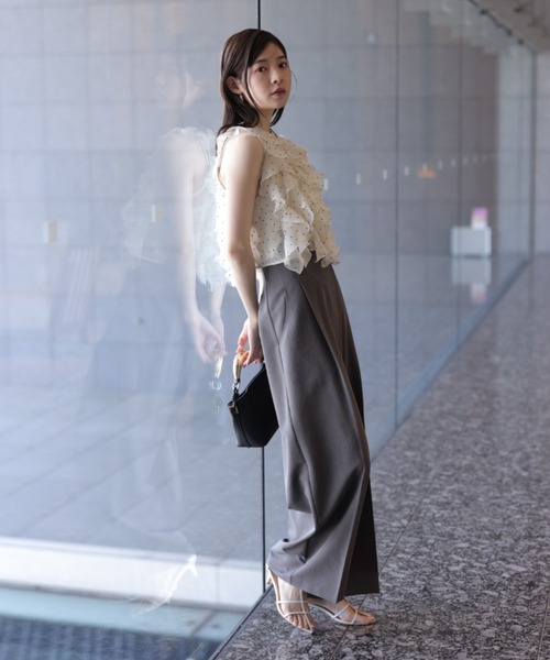 Rirandture(リランドチュール)の「ハイウエストラップパンツ(その他パンツ・レディース・ブラック/チャコールグレー/キャメル/モカ/オフホワイト/ピンク系その他・1/2/0)」の18枚目の写真