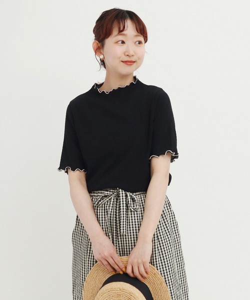 tシャツ オーガニックブルーゼ メロー配色半袖プルオーバー レディース CHILD WOMAN tシャツ オーガニックブルーゼ メロー配色半袖プル