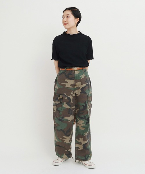CHILD WOMAN(チャイルドウーマン)の「☆オーガニックブルーゼ メロー配色半袖プルオーバー(Tシャツ/カットソー・レディース・アイボリー/ブラック/イエロー・FREE)」の21枚目の写真