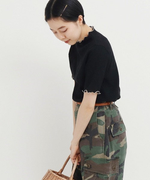 CHILD WOMAN(チャイルドウーマン)の「☆オーガニックブルーゼ メロー配色半袖プルオーバー(Tシャツ/カットソー・レディース・アイボリー/ブラック/イエロー・FREE)」の19枚目の写真