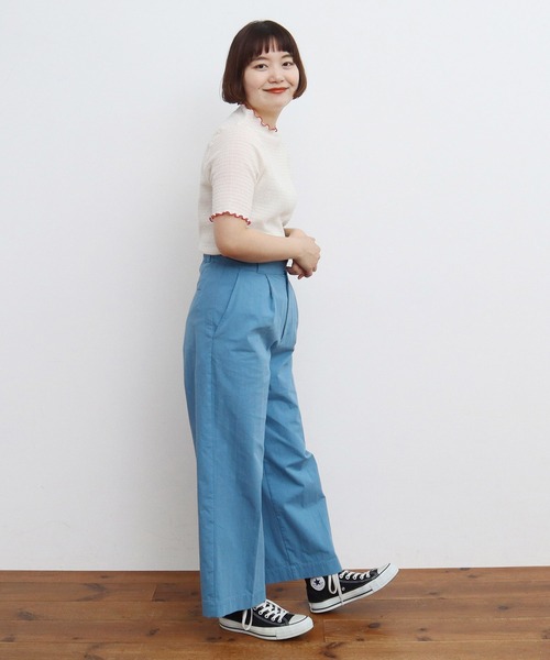 CHILD WOMAN(チャイルドウーマン)の「☆オーガニックブルーゼ メロー配色半袖プルオーバー(Tシャツ/カットソー・レディース・アイボリー/ブラック/イエロー・FREE)」の16枚目の写真