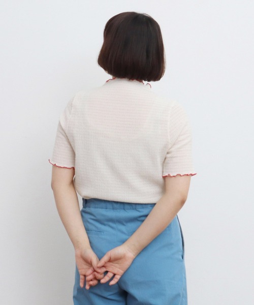 CHILD WOMAN(チャイルドウーマン)の「☆オーガニックブルーゼ メロー配色半袖プルオーバー(Tシャツ/カットソー・レディース・アイボリー/ブラック/イエロー・FREE)」の13枚目の写真