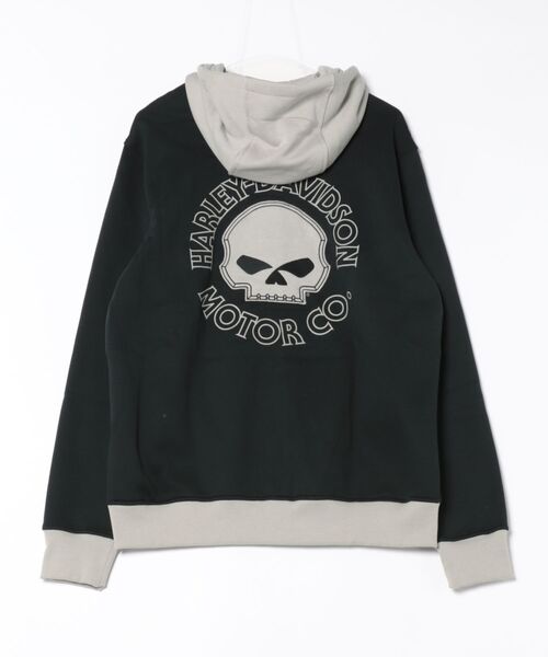 Harley-Davidson（ハーレーダビッドソン）の「ウィリーG(R)スカル・カラーブロック・ジップ・フロント・パーカー（パーカー・メンズ・ブラック系その他・X-LARGE/LARGE/MEDIUM/SMALL）」の3枚目の写真