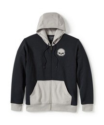 Harley Davidson パーカー バイク スカルプリント ブラック M Willie G(TM)スカルラグランフーディー（パーカー）｜Harley