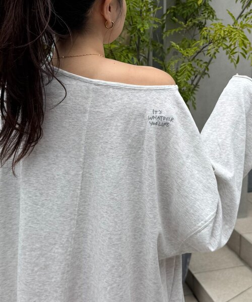 CIAOPANIC TYPY（チャオパニックティピー）の「シアースラブワンポイント刺繍オーバーTee（Tシャツ/カットソー・レディース・ホワイト/ブラック/サックスブルー/イエロー/チャコールグレー/ライトグレー/ピンク・ONE SIZE）」の5枚目の写真