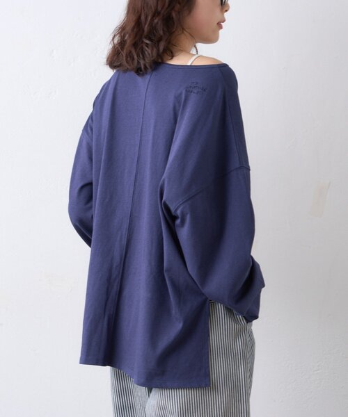 CIAOPANIC TYPY(チャオパニックティピー)の「【リバイバル/新色追加】シアースラブワンポイント刺繍オーバーTee(Tシャツ/カットソー・レディース・ホワイト/ブラック/サックスブルー/イエロー/チャコールグレー/ライトグレー/ピンク/レッド/ネイビー・ONE SIZE)」の20枚目の写真