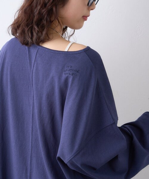 CIAOPANIC TYPY(チャオパニックティピー)の「【リバイバル/新色追加】シアースラブワンポイント刺繍オーバーTee(Tシャツ/カットソー・レディース・ホワイト/ブラック/サックスブルー/イエロー/チャコールグレー/ライトグレー/ピンク/レッド/ネイビー・ONE SIZE)」の18枚目の写真