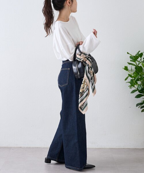 CIAOPANIC TYPY（チャオパニックティピー）の「シアースラブワンポイント刺繍オーバーTee（Tシャツ/カットソー・レディース・ホワイト/ブラック/サックスブルー/イエロー/チャコールグレー/ライトグレー/ピンク・ONE SIZE）」の13枚目の写真