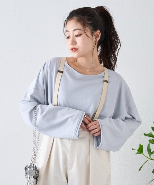 CIAOPANIC TYPY（チャオパニックティピー）の「シアースラブワンポイント刺繍オーバーTee（Tシャツ/カットソー・レディース・ホワイト/ブラック/サックスブルー/イエロー/チャコールグレー/ライトグレー/ピンク・ONE SIZE）」の16枚目の写真