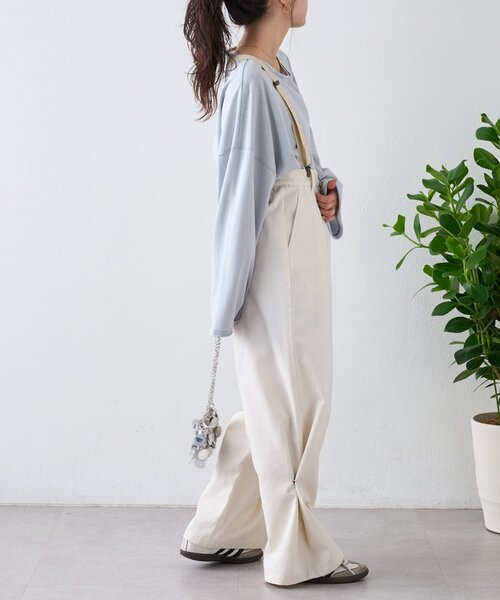 CIAOPANIC TYPY（チャオパニックティピー）の「シアースラブワンポイント刺繍オーバーTee（Tシャツ/カットソー・レディース・ホワイト/ブラック/サックスブルー/イエロー/チャコールグレー/ライトグレー/ピンク・ONE SIZE）」の21枚目の写真