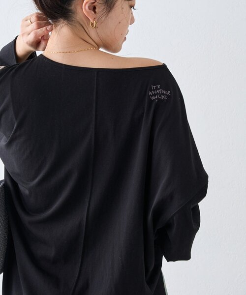 CIAOPANIC TYPY（チャオパニックティピー）の「シアースラブワンポイント刺繍オーバーTee（Tシャツ/カットソー・レディース・ホワイト/ブラック/サックスブルー/イエロー/チャコールグレー/ライトグレー/ピンク・ONE SIZE）」の10枚目の写真