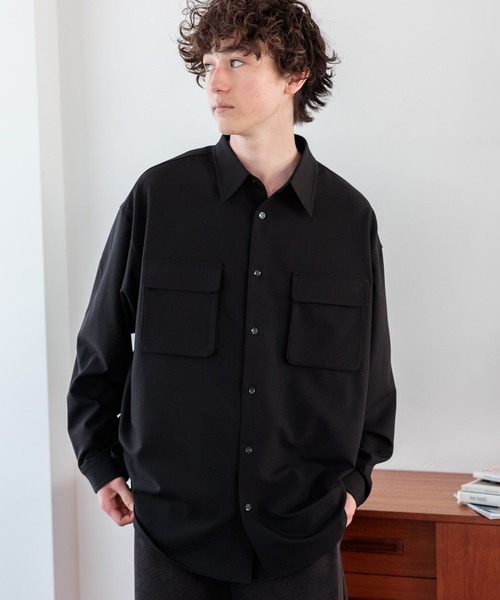 niko and...(ニコアンド)の「TRダブルポケットシャツ(シャツ/ブラウス・メンズ・ブラック/チャコール・MEDIUM/LARGE)」の1枚目の写真