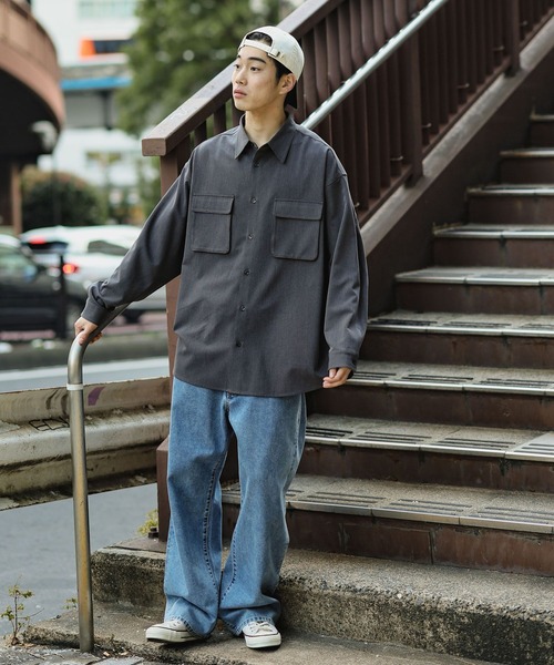 niko and...(ニコアンド)の「TRダブルポケットシャツ(シャツ/ブラウス・メンズ・ブラック/チャコール・MEDIUM/LARGE)」の3枚目の写真