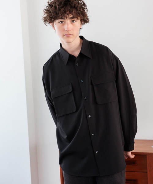 niko and...(ニコアンド)の「TRダブルポケットシャツ(シャツ/ブラウス・メンズ・ブラック/チャコール・MEDIUM/LARGE)」の10枚目の写真