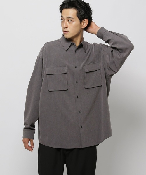 niko and...(ニコアンド)の「TRダブルポケットシャツ(シャツ/ブラウス・メンズ・ブラック/チャコール・MEDIUM/LARGE)」の14枚目の写真