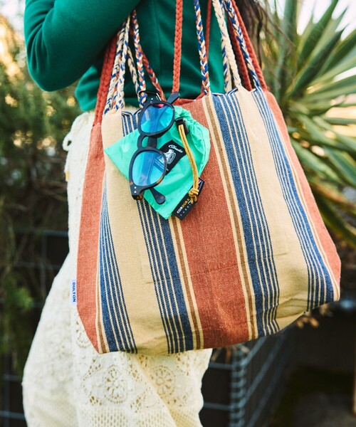 DULTON(ダルトン)の「DULTON/ダルトン Hanmmock tote S ハンモック ストライプトート S(トートバッグ・メンズ・グリーン/ブラウン・ONE SIZE)」の10枚目の写真