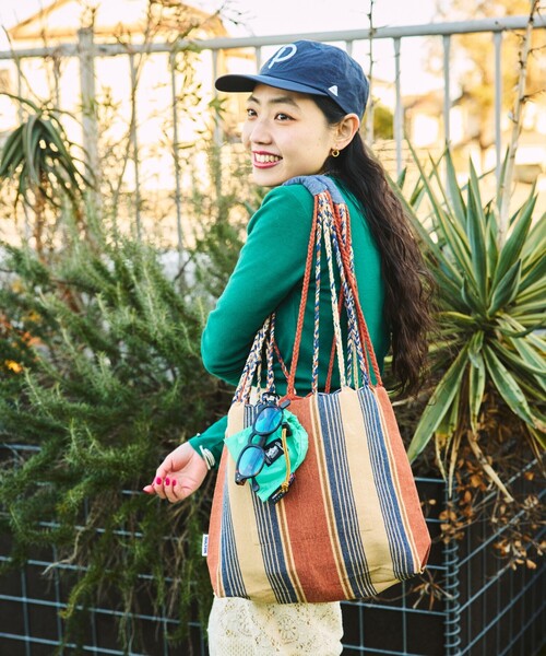 DULTON(ダルトン)の「DULTON/ダルトン Hanmmock tote S ハンモック ストライプトート S(トートバッグ・メンズ・グリーン/ブラウン・ONE SIZE)」の12枚目の写真