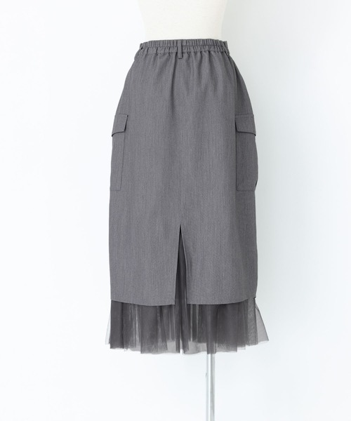 kOhAKU（コハク）の「『チュール切替ナロースカート』（スカート・レディース・ブラック/グレー・1/2）」の11枚目の写真