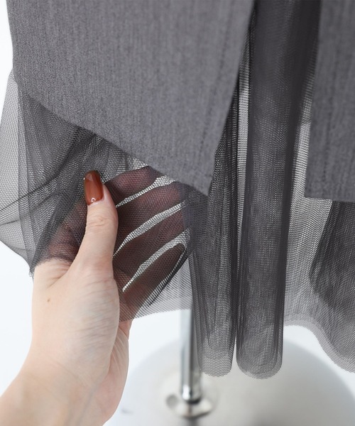 kOhAKU（コハク）の「『チュール切替ナロースカート』（スカート・レディース・ブラック/グレー・1/2）」の13枚目の写真