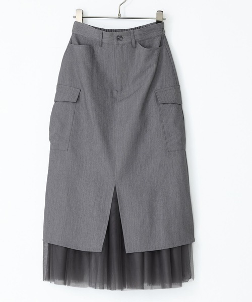 kOhAKU（コハク）の「『チュール切替ナロースカート』（スカート・レディース・ブラック/グレー・1/2）」の17枚目の写真