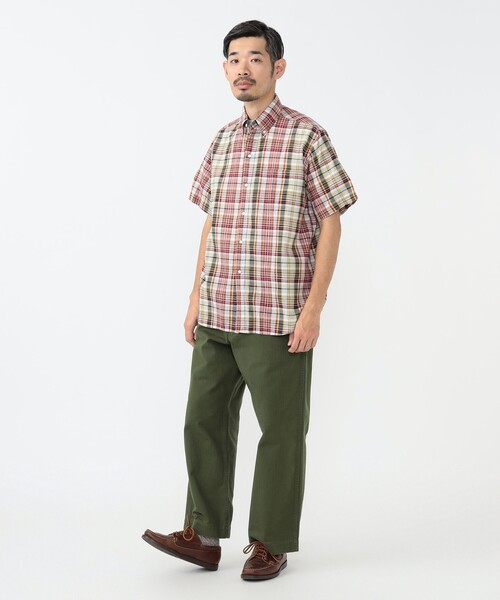セール】マドラスチェック ボタンダウン S/S シャツ クラシック