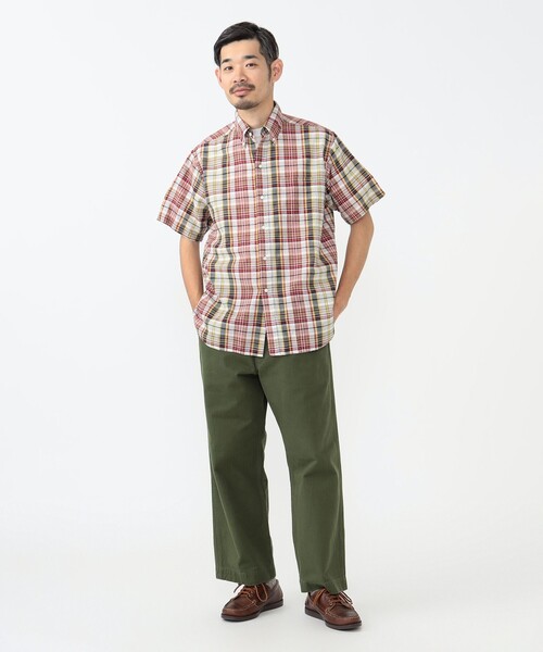 beams+ マドラスチェックシャツ クラシックフィット セール】マドラスチェック ボタンダウン S/S シャツ クラシック