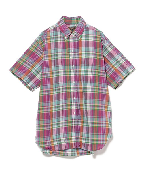 beams+ マドラスチェックシャツ クラシックフィット BEAMS+ シャツ マドラスチェック ボタンダウン S/S クラシック