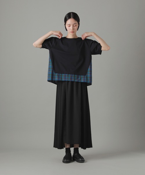ZUCCa(ズッカ)の「チェックドッキングジャージィー / Tシャツ / (O)(Tシャツ/カットソー・レディース・ホワイト/ネイビー/ブラック・M size)」の7枚目の写真