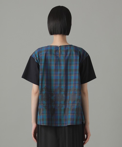 ZUCCa(ズッカ)の「チェックドッキングジャージィー / Tシャツ / (O)(Tシャツ/カットソー・レディース・ホワイト/ネイビー/ブラック・M size)」の8枚目の写真