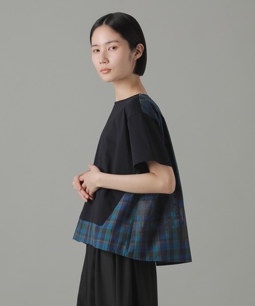 ZUCCa(ズッカ)の「チェックドッキングジャージィー / Tシャツ / (O)(Tシャツ/カットソー・レディース・ホワイト/ネイビー/ブラック・M size)」の9枚目の写真